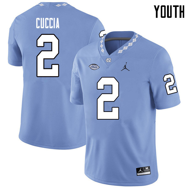 Jordan Brand Youth #2 Jesse Cuccia North Carolina Tar Heels College Football Jerseys Sale-Carolina B